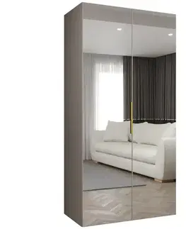 Šatníkové skrine Skriňa Marbella III 100 kašmír/zlatá
