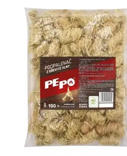 Záhradné grily PE-PO Podpalovač z drevitej vlny 100 ks