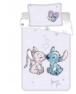 Detské obliečky Obliečky Disney Lilo and Stitch do postieľky 135x100cm+40x60cm Setino Tiahome