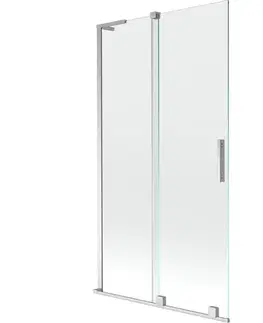 Sprchové dvere MEXEN/S - Velar L dvojkrídlová posuvná vaňová zástena 100 x 150, transparent, chróm 896-100-003-01-01
