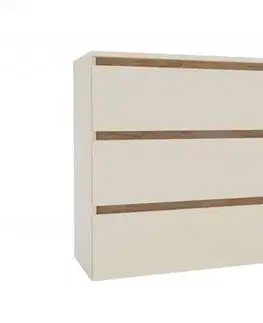 Komody a skrinky LIFE šuplíková komoda 1600, Satin / Gold Kraft oak
