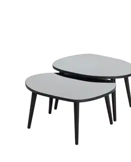 Konferenčné stolíky Sada odkladacích stolíkov (2 kusy) Gusto Set- Black, Fume