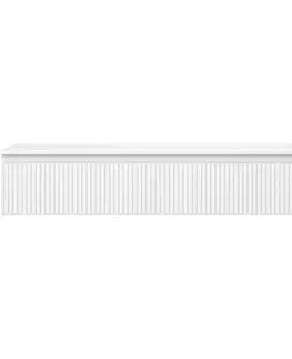 Kúpeľňový nábytok MEXEN/S - Rivel kúpeľňová skrinka pod umývadlo 140 cm s doskou, 1 šuplík, reliéf, biela mat 91A20-14023-1-BFC01