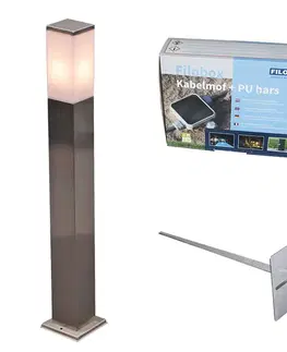 Zahradne stlpove lampy Vonkajšia lampa oceľ 80 cm IP44 - Malios so zemným hrotom a káblovou objímkou
