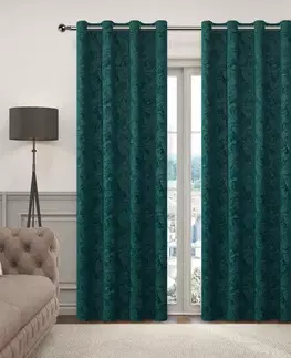 Závesy do spálne Záves na priechodkách VELVET PB2327/240G/M2/14/140x250 cm zelená