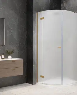 Sprchové dvere POLYSAN - GLOBE GOLD MATT štvrťkruhová sprchová zástena 900x1000, matné sklo, ľavá GB2910MLG