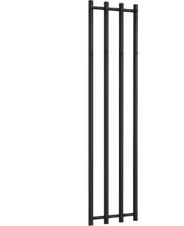 Radiátory do kúpeľne CERANO - Kúpeľňový radiátor Bertini - háčiky na uteráky - bočné pripojenie - 380 W - čierna matná - 1400x351 mm CER-291027