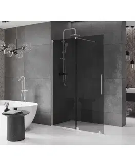 Sprchové dvere MEXEN/S - Velar Sprchová zástena posuvná Walk-in 150 x 200, grafit 8 mm, nikel kefovaná 871-150-000-43-97