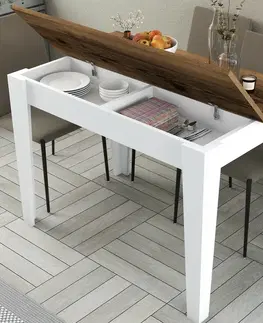 Konferenčné stolíky Jedálenský stôl Kiev White and Walnut