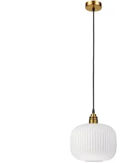 Svietidlá  Závesný luster HECTOR 1xE27/15W/230V biela/mosadz pr. 25 cm LM-1.297/E