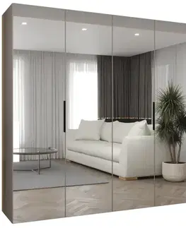 Šatníkové skrine Skriňa Marbella III 250 kašmír/čierna