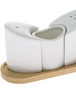 Soľničky a koreničky Porcelánová soľnička a korenička s podtáckou Krídla