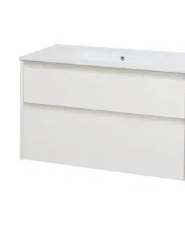 Kúpeľňový nábytok Mereo Opto, kúpeľňová skrinka s keramickým umývadlom 101 cm, biela CN912