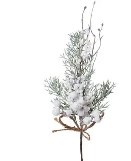 Vetvičky, girlandy, kvety Kinekus Vetvička zapichovacia, biele plody + čečina, 35cm