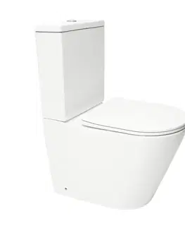 Záchody WC kombi komplet kombinovaný SAT Infinitio biela matná mat vario odpad SATINF031VPSNWM SATINF031VPSNWM