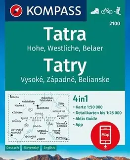 Slovensko a Česká republika Tatry - Vysoké - Západné - Belianske 1:50 000, 2100 NKOM