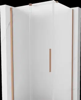 Sprchovacie kúty MEXEN/S - Velár sprchovací kút, posuvné dvere 130 x 90, dekor, meď kartáčovaná 871-130-090-31-65
