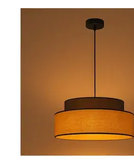 Svietidlá  Luster na lanku BOHO 1xE27/60W/230V pr. 40 cm hnedá/béžová 0677