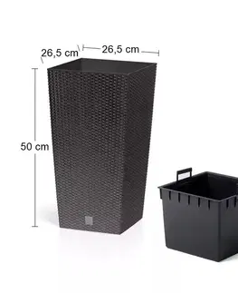 Kvetináče a truhlíky NABBI DRTS265 plastový kvetináč 26,5 cm hnedá