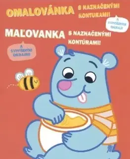 Nalepovačky, vystrihovačky, skladačky Maľovanie medzi čiarami - Macko