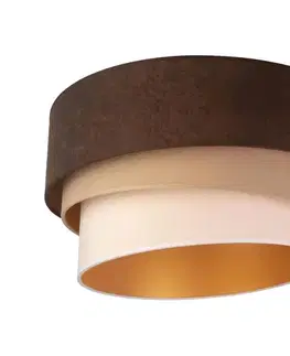 Svietidlá  - Stropné svietidlo DEVON 1xE27/40W/230V pr. 45 cm hnedá/béžová 80238