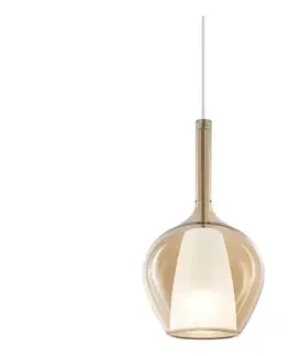 Svietidlá Ideal Lux - Závesný luster na lanku KALIQUE 1xE27/42W/230V pr. 18 cm dymovo-béžová 359885