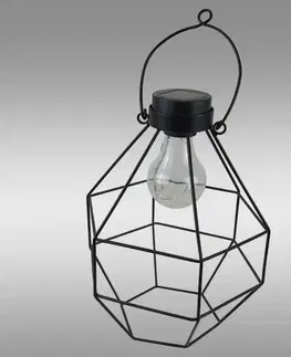 Solárne dekoračné lampy Solárna lampa závesná Rombo VO2832 čierna