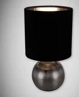 Moderné lampy do obývačky Stolná lampa Perlo E14 strieborná / čierna 03290 LB