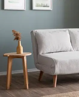 Pohovky a gauče Dvojmiestna rozkladacia pohovka Folde 2-Seater - Teddy Fabric - White