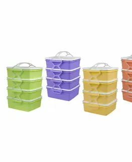 Obedáre Plastový obedár QUATRO 4 x 1,2 l, 17 x 15 x 25 cm