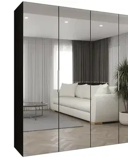 Šatníkové skrine Skriňa Marbella III 200 čierna/kašmír