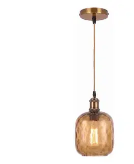 Svietidlá BRILAGI - LED luster na lane RETRO GLASS 1xE27/60W/230V pr.14 cm zlatá/dymová hnedá NSTK7703+AI0178