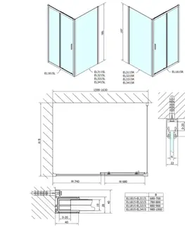 Sprchové dvere POLYSAN - EASY obdĺžniková sprchová zástena 1600x900 L/P varianta EL1815EL3315