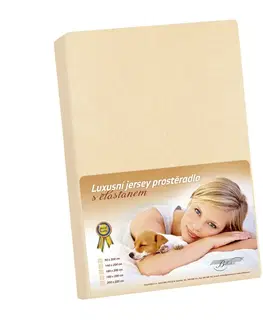 Plachty Bellatex Jersey prestieradlo s elastanom béžová, 160 x 200 cm