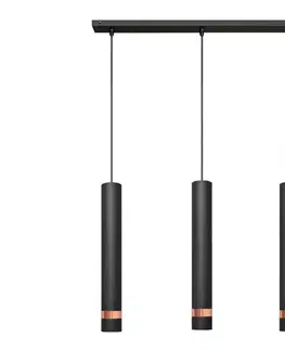 Svietidlá  LED Luster na lanku TUBA 3xGU10/4,8W/230V čierna/medená W-L 1111/3 BK+RG+BK