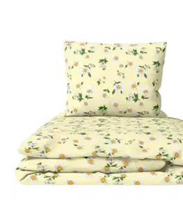 Obliečky Obliečky krepové Margaretky TiaHome - 1x Vankúš 90x70cm, 1x Paplón 140x200cm