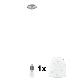 Svietidlá Eglo - LED Luster na lanku MY CHOICE 1xE14/4W/230V  chróm/biela 1xEG31117+1xEG94749