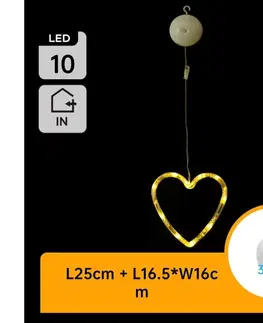 Vianočné dekorácie  B.V.  - LED Vianočná dekorácia 10xLED/3xAAA srdce 16 cm B10303K5Y