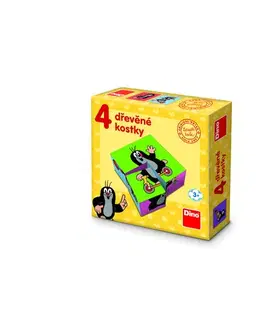 Obrázkové kocky Dino Toys Drevené kocky Krtko 4 Dino