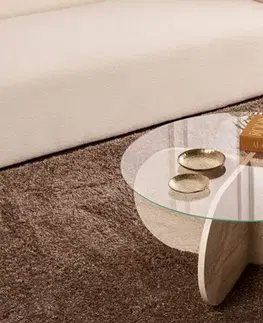 Konferenčné stolíky Konferenčný stolík Aeris - Travertine, Transparent