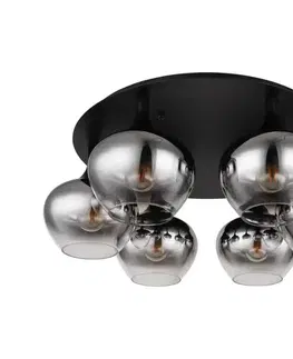Svietidlá Globo 15548-6D - Prisadený luster MAXY 6xE27/40W/230V pr. 65 cm čierna 15548-6D