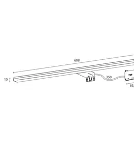 Doplnky do kúpeľne SAPHO - FELINA LED nástenné svietidlo, 12W, 608x15x112, IP44, chróm FE060
