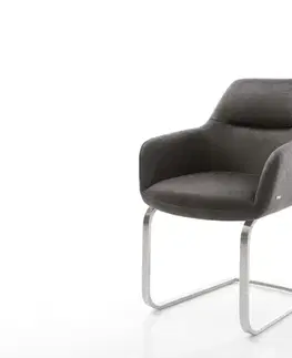 Jedálenské stoličky DELIFE Jedálenská stolička Pejo-Flex mikrovlákno antracitová vintage jedálenská stolička plochá nerezová oceľ vrecková pružina