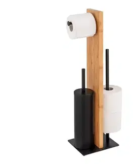 Svietidlá WENKO 25376100 - Súprava WC LESINA 18x69 cm hnedá/čierna 25376100
