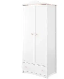 Sektorový nábytok Skriňa 2D Luna LN-12 biely/ružové