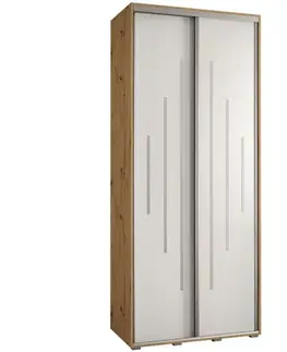 Šatníkové skrine Skriňa 45 Canaris 12 120 artisan/biela/silver