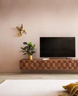 Televízne stolíky DELIFE TV stolík Fevo 200 cm akácia hnedá závesné 4 dvierka