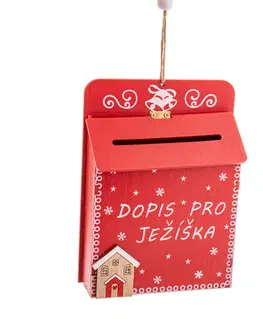 Vianočné dekorácie Drevená schránka na listy List pre Ježiška