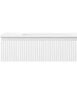 Kúpeľňový nábytok MEXEN/S - Rivel kúpeľňová skrinka 90 cm s umývadlom Otis, 1 šuplík, reliéf, biela mat 91A20-09023-1-BF01-W18M01