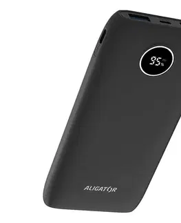 Predlžovacie káble Aligator PBPD10BK - Powerbanka s LCD displejom PD 10000 mAh/20W/3,7V čierna PBPD10BK
